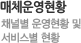 매체운영현황 채널별 운영현황 및 서비스별 현황 